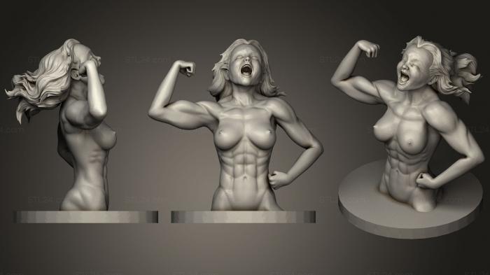 Статуэтки девушки (Девушка-Культурист, STKGL_0246) 3D модель для ЧПУ станка